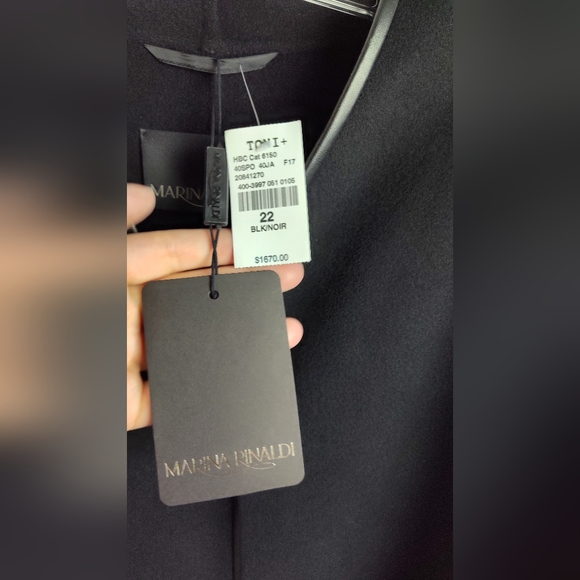 NWT Marina Rinaldi Black Wool Coat high quality designer 22 plus size oversized - Picture 3 of 15